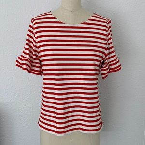 J. Crew Ruffle Sleeve T-shirt, Size M